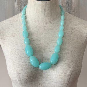 Robins Egg Blue beaded statement chunky necklace
